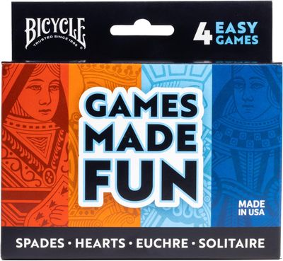 BICYCLE 4-GAME PACK (HEARTS SPADES EUCHRE AND SOLITAIRE)