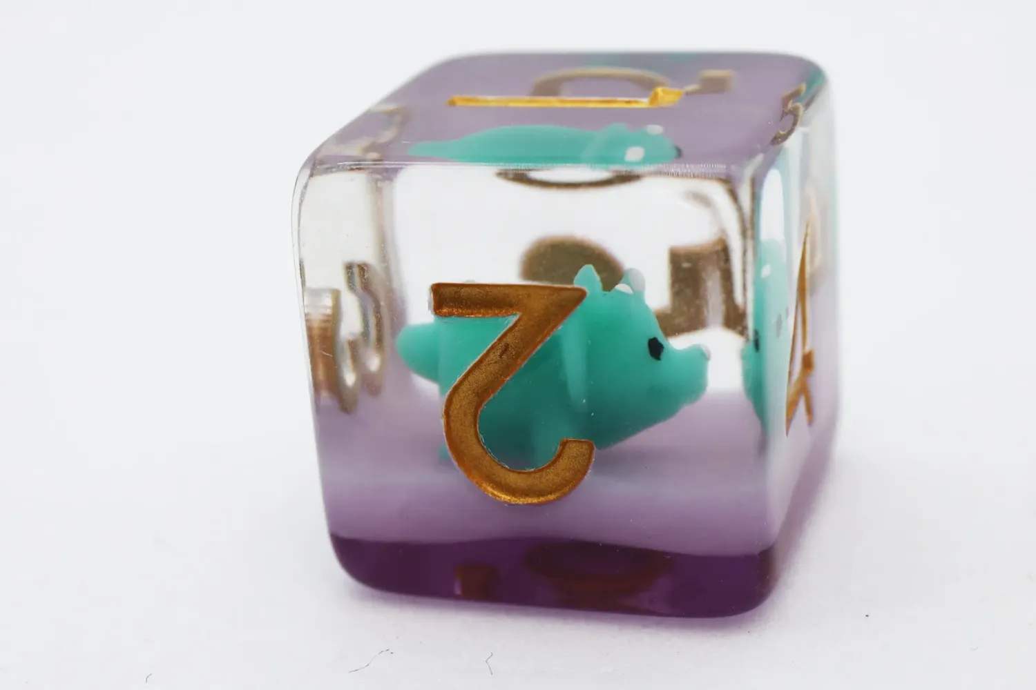 Green Triceratops RPG Dice Set