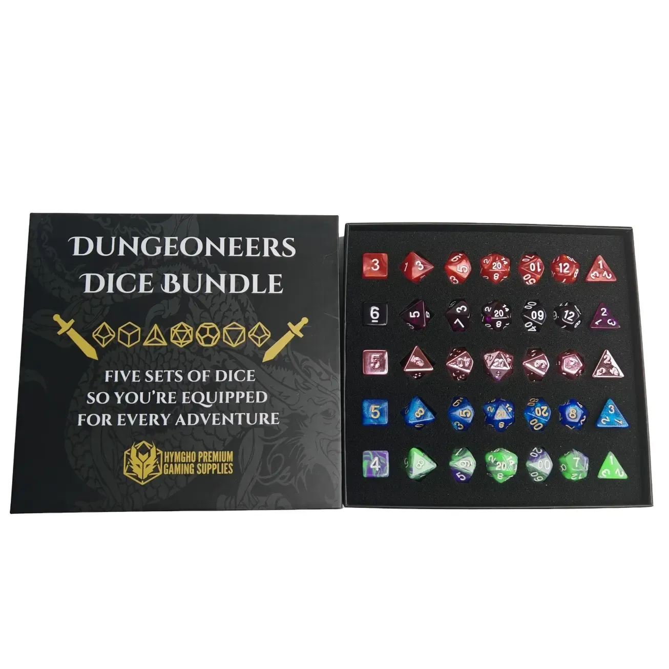 Dungeoneer's Dice Bundle - 5 Full Sets of Polymer Dice