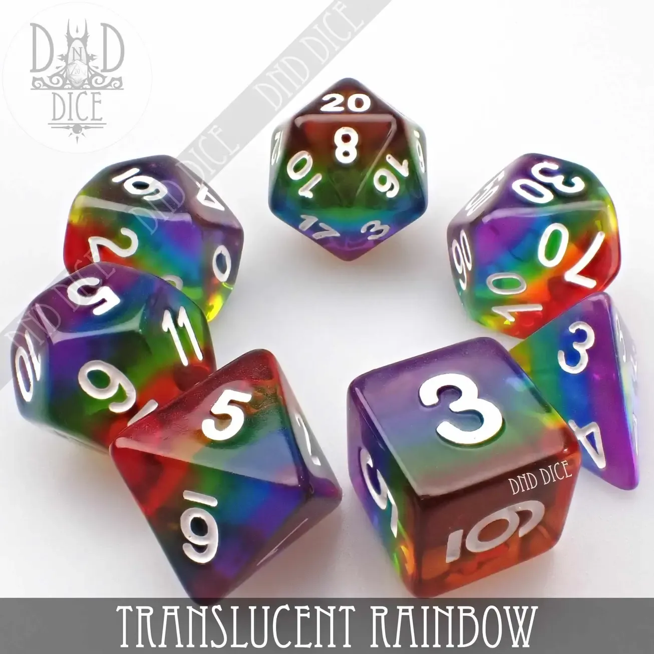 Translucent Rainbow Dice set