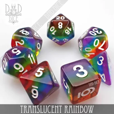Translucent Rainbow Dice set