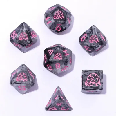 Wyrmforged Rollers Round Edge Resin 7 piece RPG Dice Set