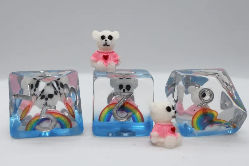 Rainbow &amp; Teddy RPG Dice Set