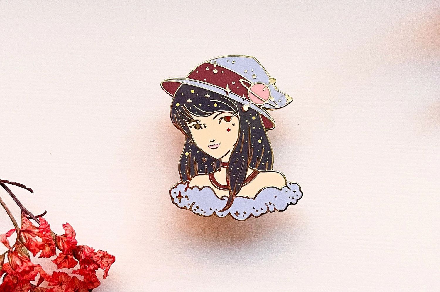 Zodiac Witch  Enamel Pin by Alum &amp; Ink, Variation: January Garnet