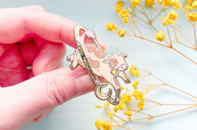 Cosmic Enamel Pin Alum and Ink