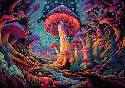 Mystical Mushrooms Adult Classic Jigsaw Puzzle 1000PC