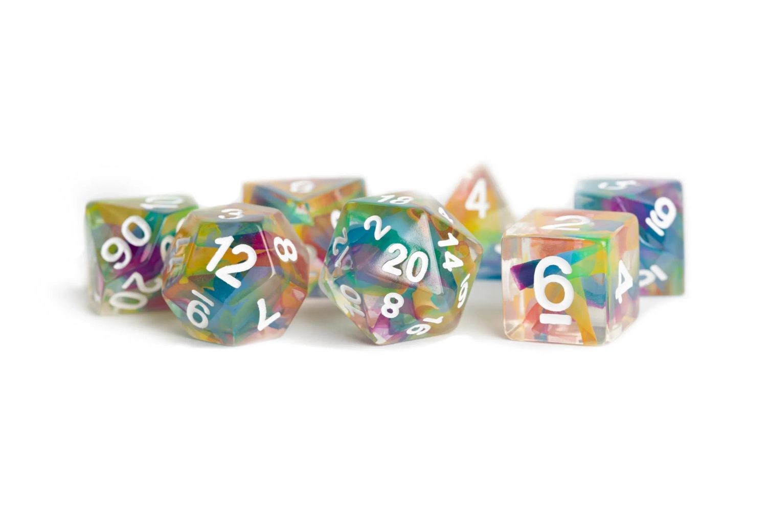 Set of 7 Resin Dice, Variation: Color Spray