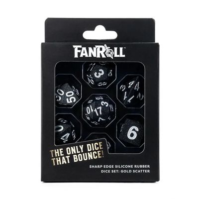 Best Selling Dice Set in Box Packaging:Silicone Gold Scatter