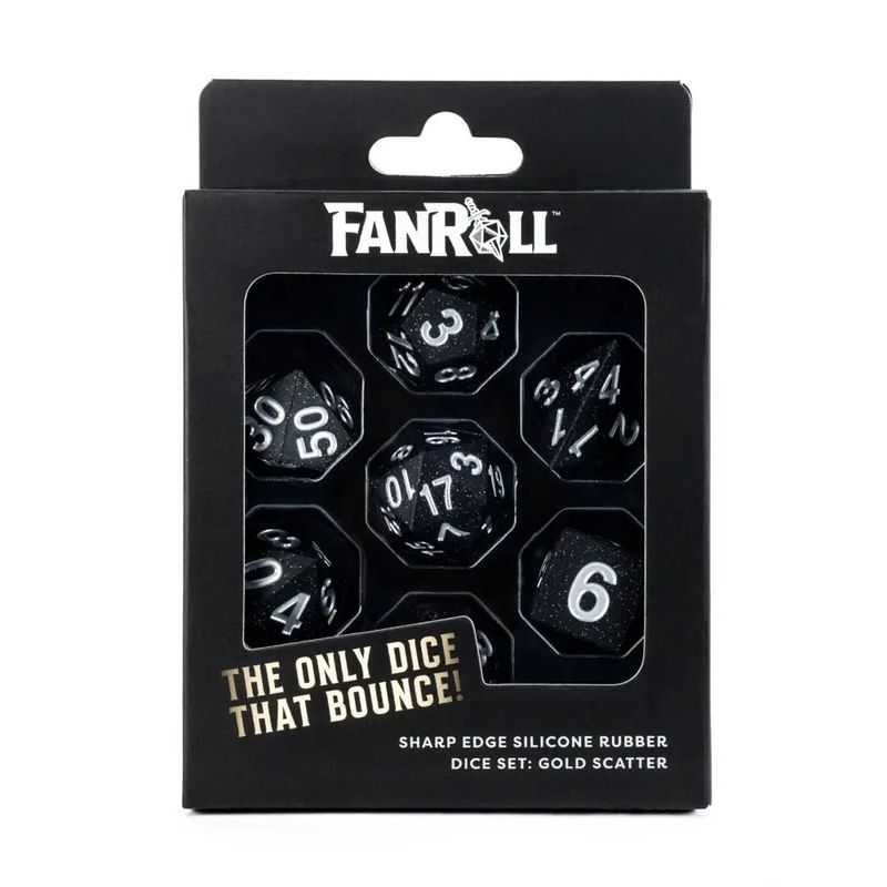 Best Selling Dice Set in Box Packaging:Silicone Gold Scatter