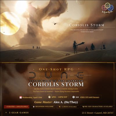 Dune Adventures in The Imperium CORIOLIS STORM One- Shot RPG