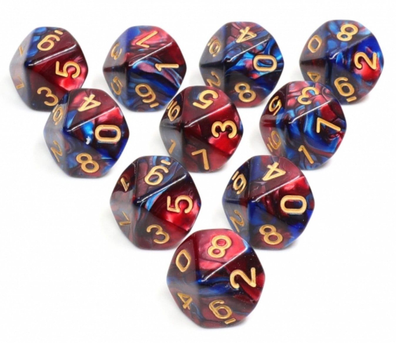 10 Piece D10s, Color: Blue Blood