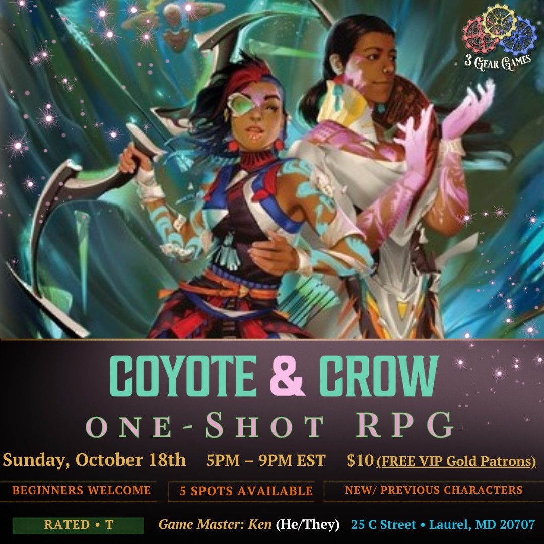 Coyote and Crow: Oct. One-Shot RPG