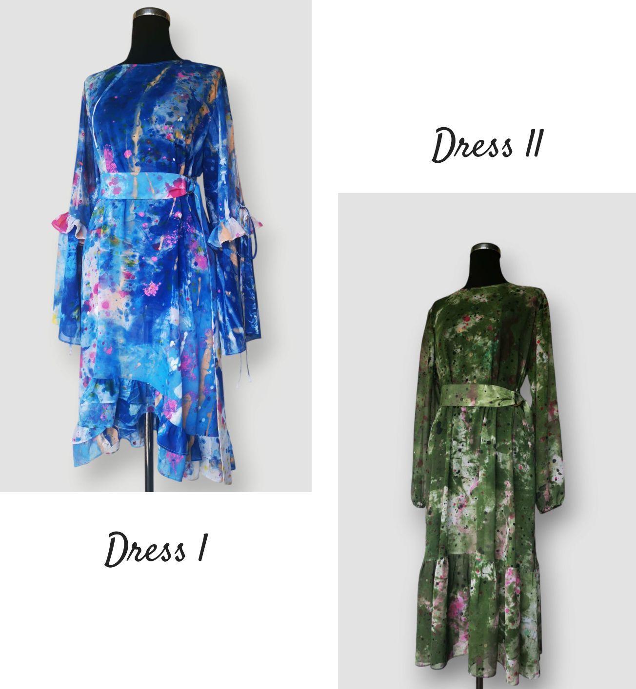 ACTIONPAINTING DRESS I, II