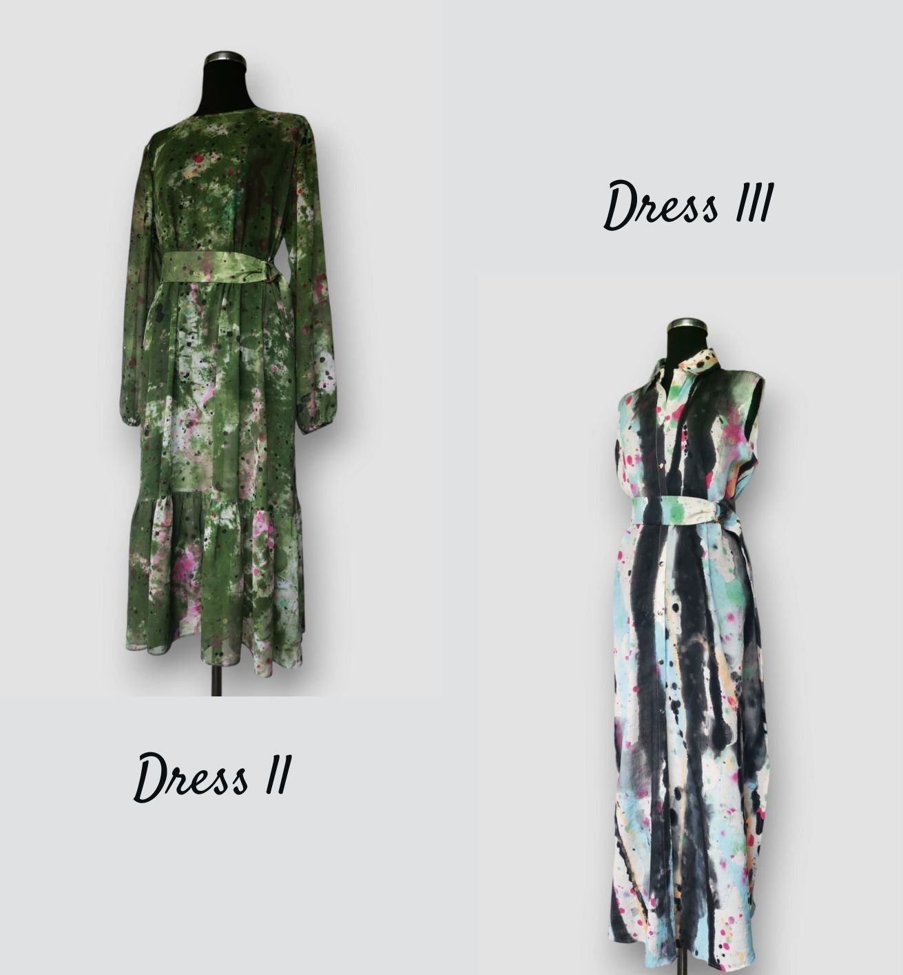 ACTIONPAINTING DRESS II, III