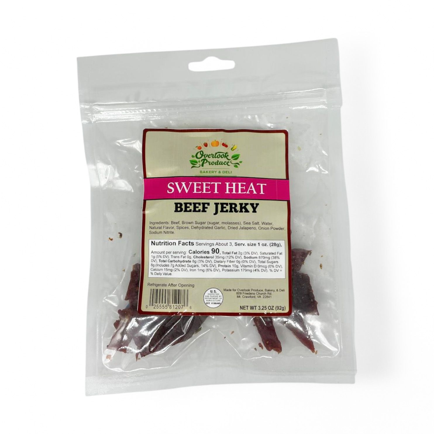 Sweet Heat beef Jerky 3.25oz