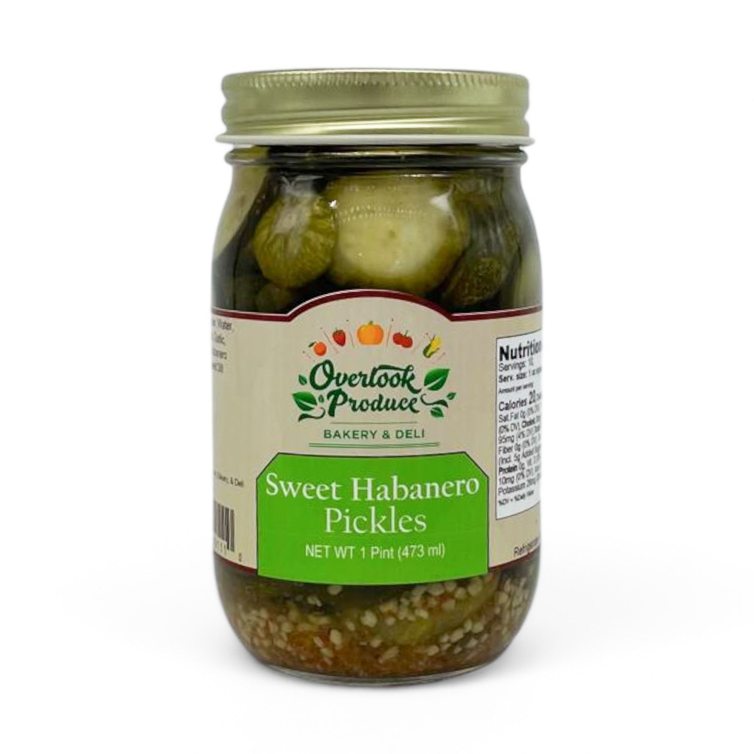Sweet Habanero Pickles 1 Pint