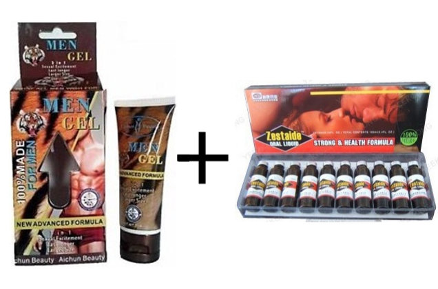 PACK BAZOOKA : CREME + AMPOULES BUVABLES D&#39;AGRANDISSEMENT DU PENIS ET DAMPLIFICATION SEXUELLE (5 jours)