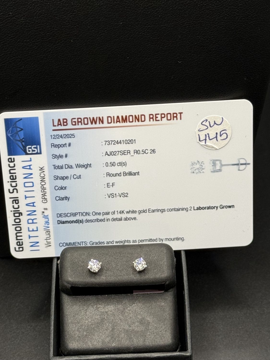 14kt .50ct Lab Diamond