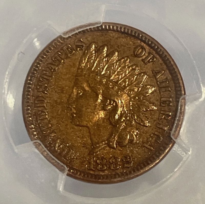 1882 1C Indian Head Cent (Uncirculated, Red Brown, Sharp Detail)