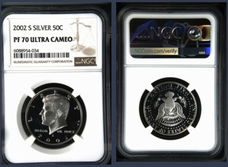 NGC 2002-S 50C Silver Ultra Cameo Kennedy Half-Dollar (PF 70)