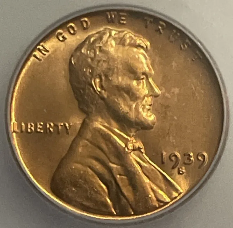 ICG 1939-S 1C Lincoln Wheat Red Penny (MS67)