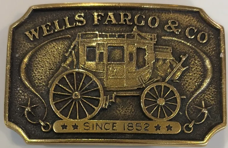 1977 Wells Fargo &amp; Company Pony Express Brass Buckle for Belt (P177)