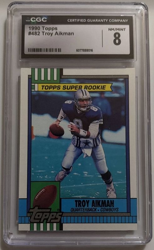 CGC 1990 Topps Troy Aikman (#482) (NM/Mint 8)