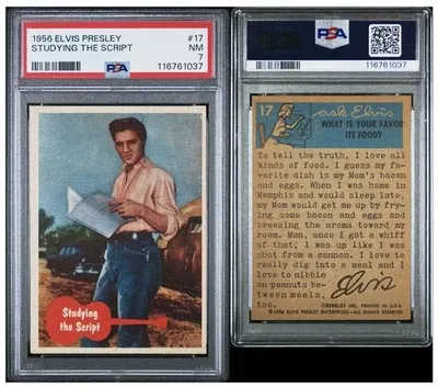 PSA 1956 Elvis Presley Studying the Script (#17) (Near Mint 7)