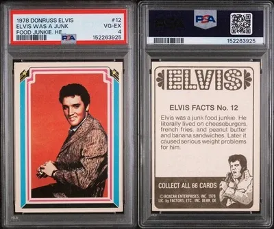 PSA 1978 Donruss Elvis - Elvis Was A Junk Food Junkie #12 (VG - EX 4)
