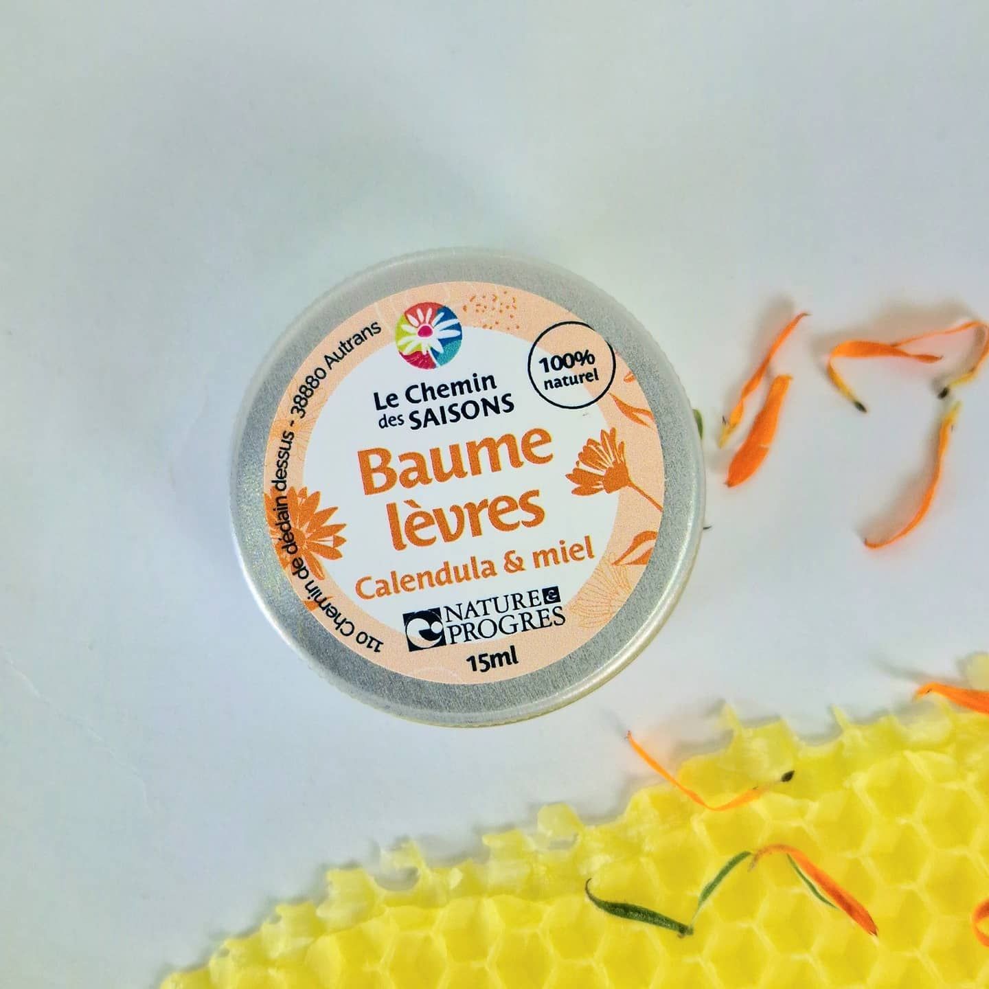 BAUME A LEVRE BIO CALANDULA  ET MIEL BIO DU VERCORS 15ml