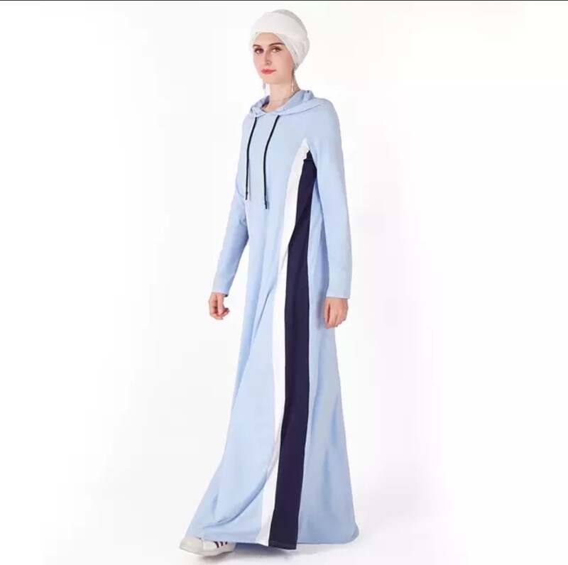 Tricolour hooded abaya