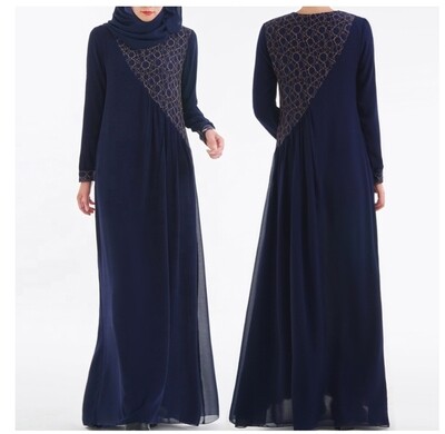 Lacy Chiffon With Slanted Front Design