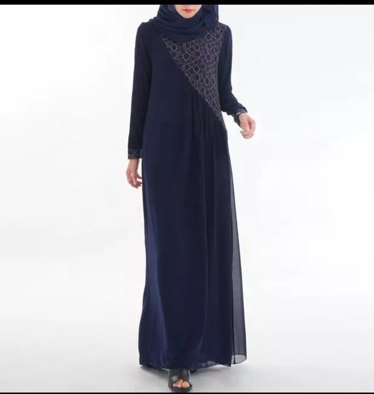 Lacy Chiffon With Slanted Front Design