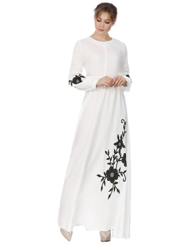 Embroidered chiffon abaya
