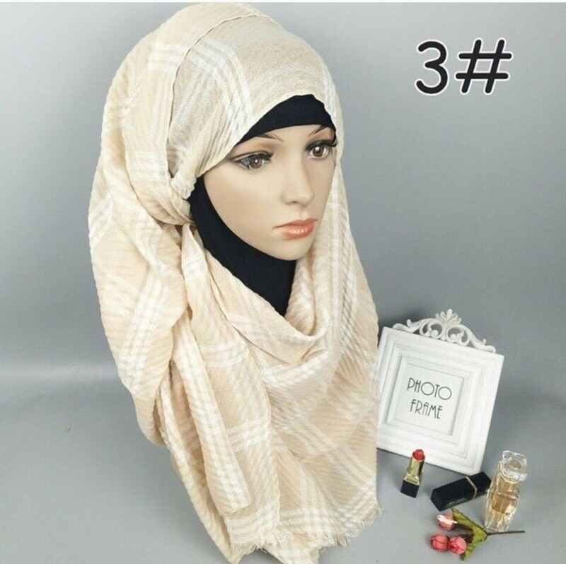 Crinkle Plaid Hijab