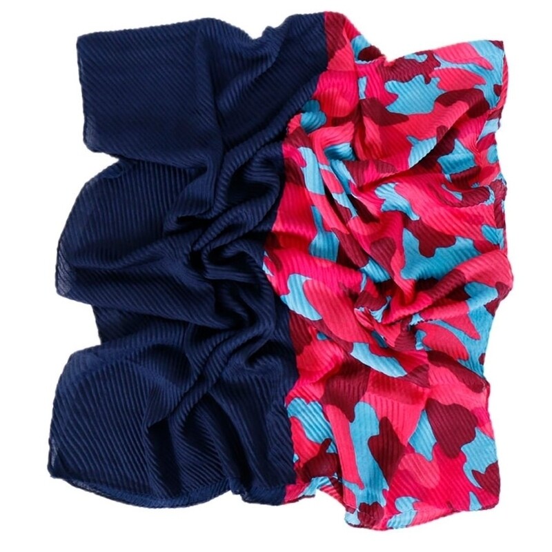 Camo printed pleated hijab