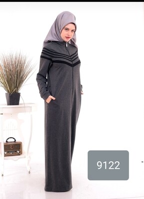 Zip-up Cotton Abaya