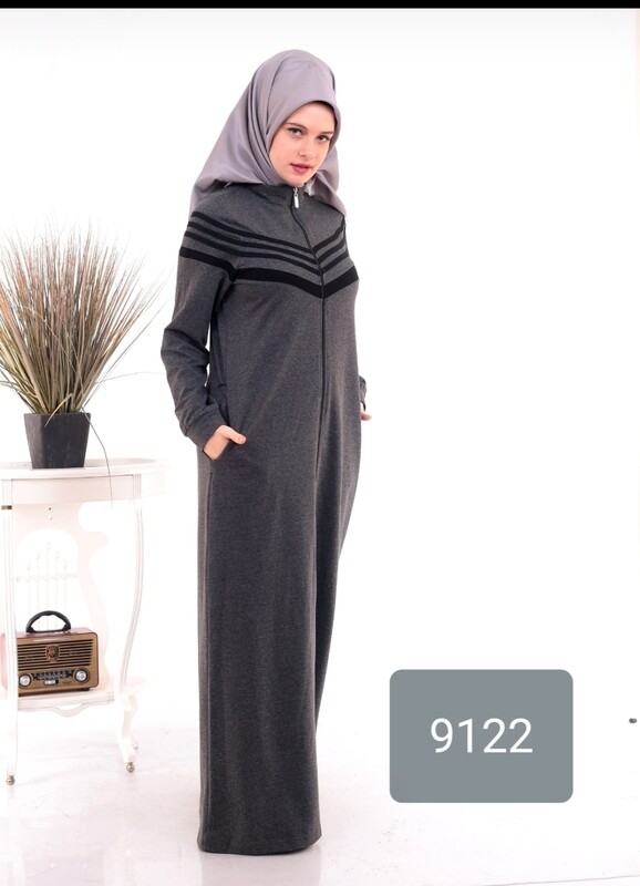 Zip-up Cotton Abaya