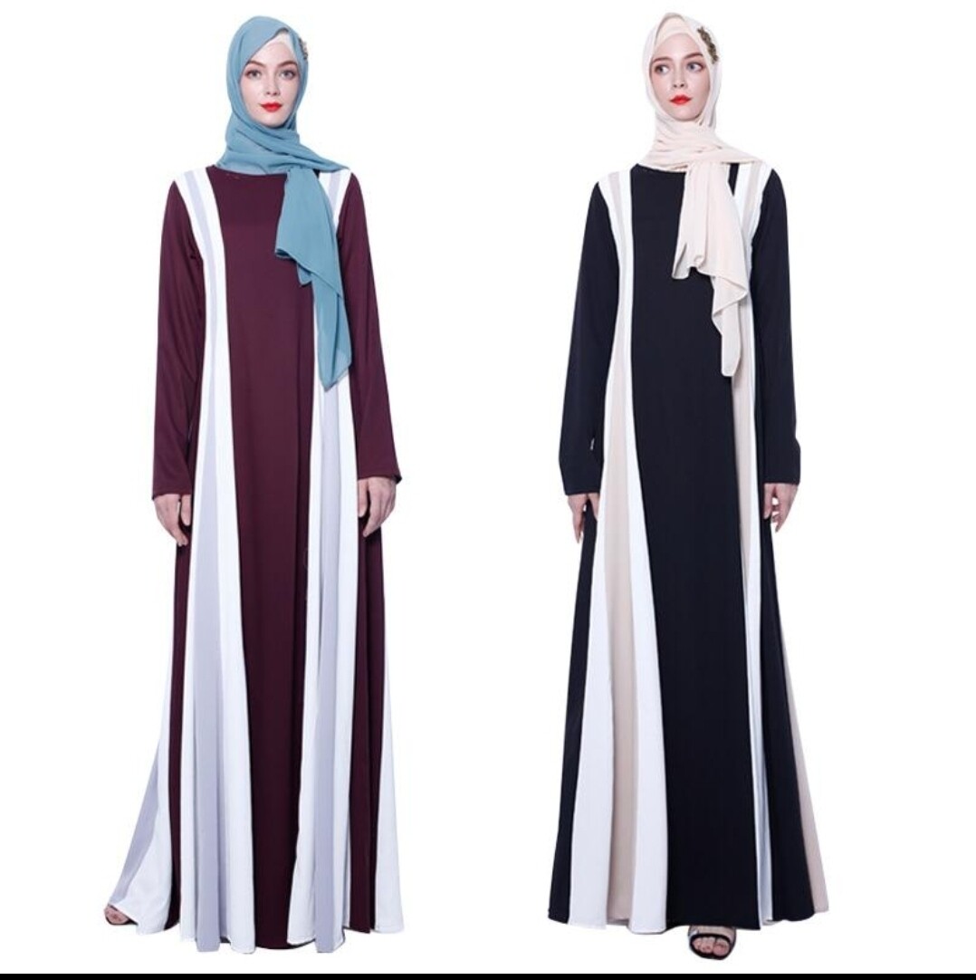 +Size colour block Abaya