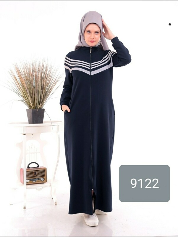 Zip-up Cotton Abaya