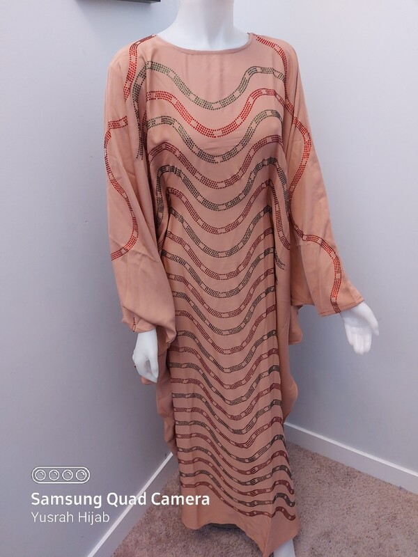 Wavy line butterfly abaya