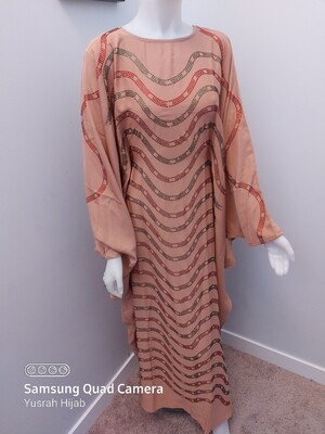Wavy line butterfly abaya