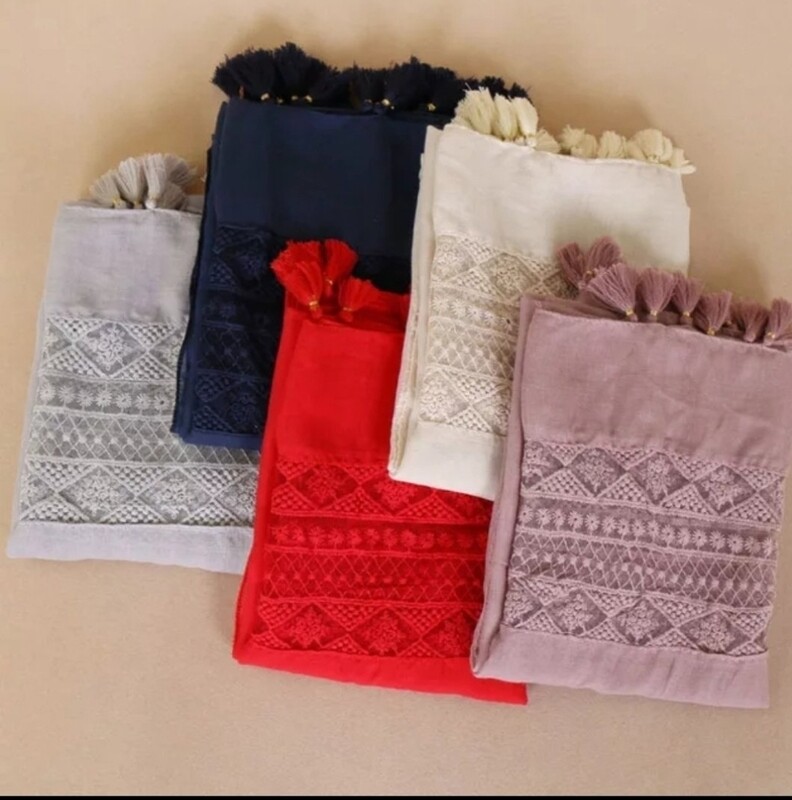 Lacy, Tasseled Viscose Hijab