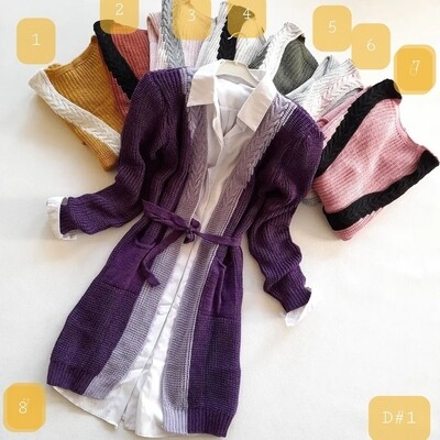 Open Front Cardigan Designs 1-6