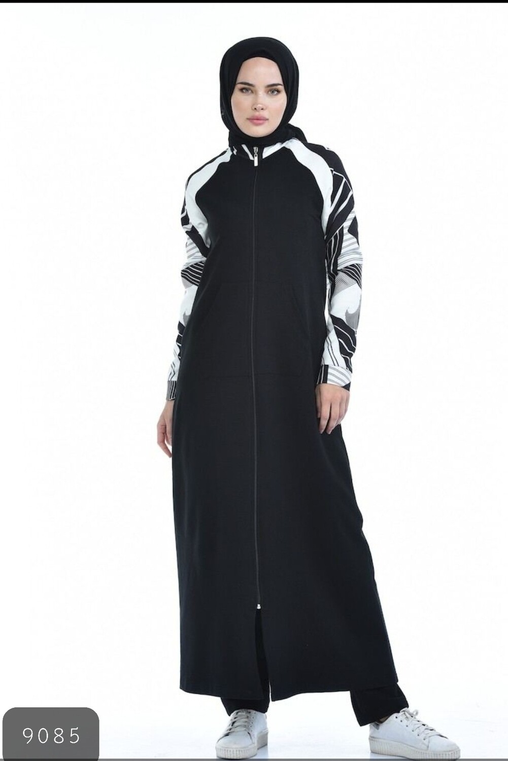 Printed Sleeve Sporty Abaya 9085