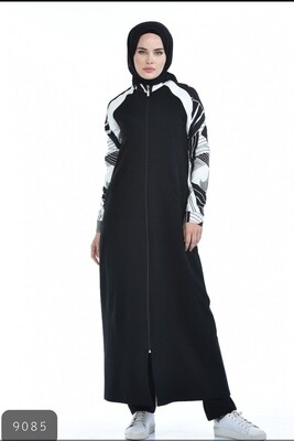 Printed Sleeve Sporty Abaya 9085