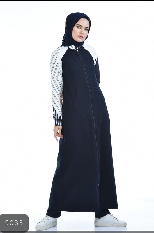 Printed Sleeve Sporty Abaya #9085