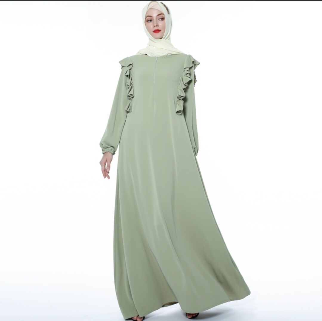 Abaya with Ruffle Shoulder