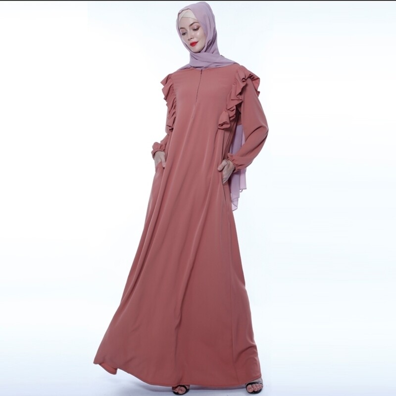 Abaya with Ruffle Shoulder