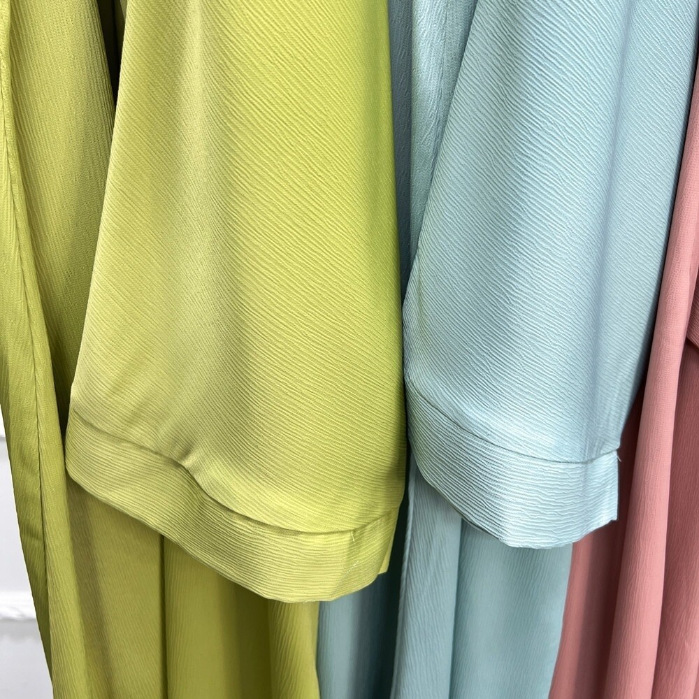 2Pc Silky Open Front Abaya